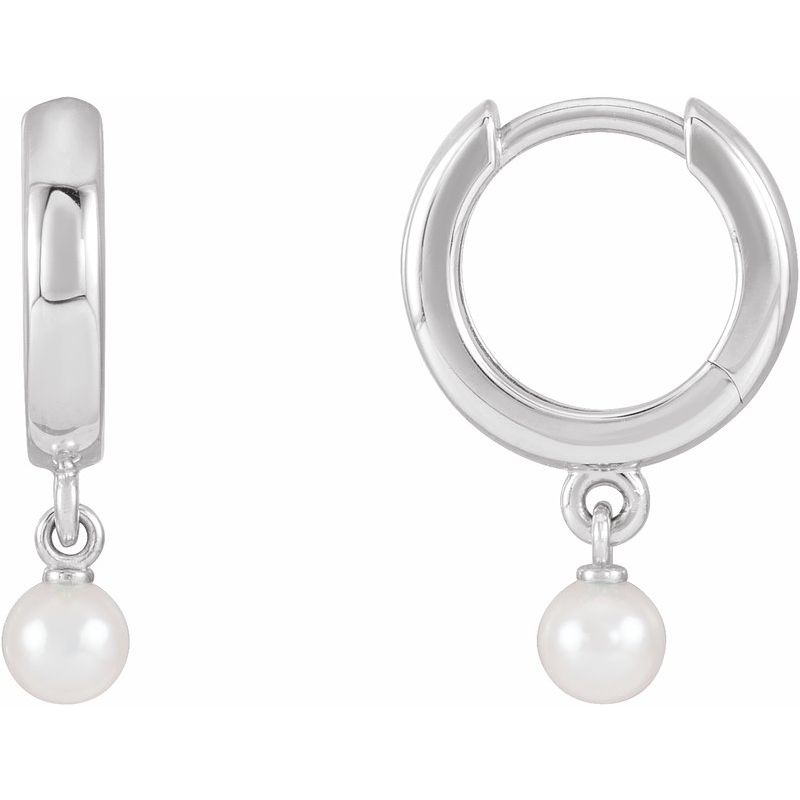 Cultured Seed Pearl Hoop Earrings