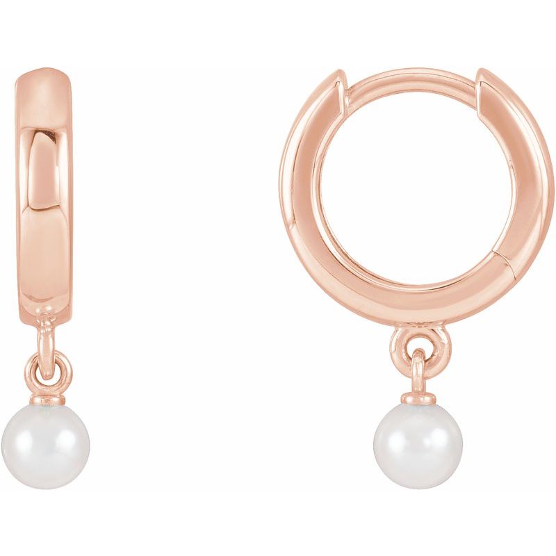 Cultured Seed Pearl Hoop Earrings
