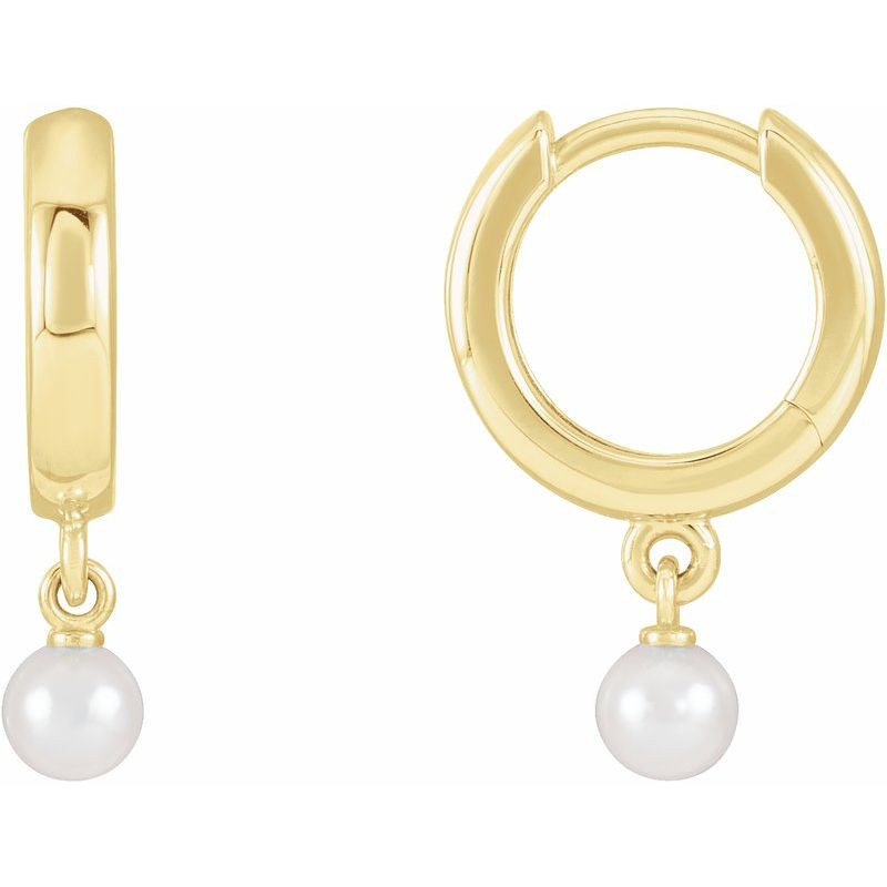 Cultured Seed Pearl Hoop Earrings