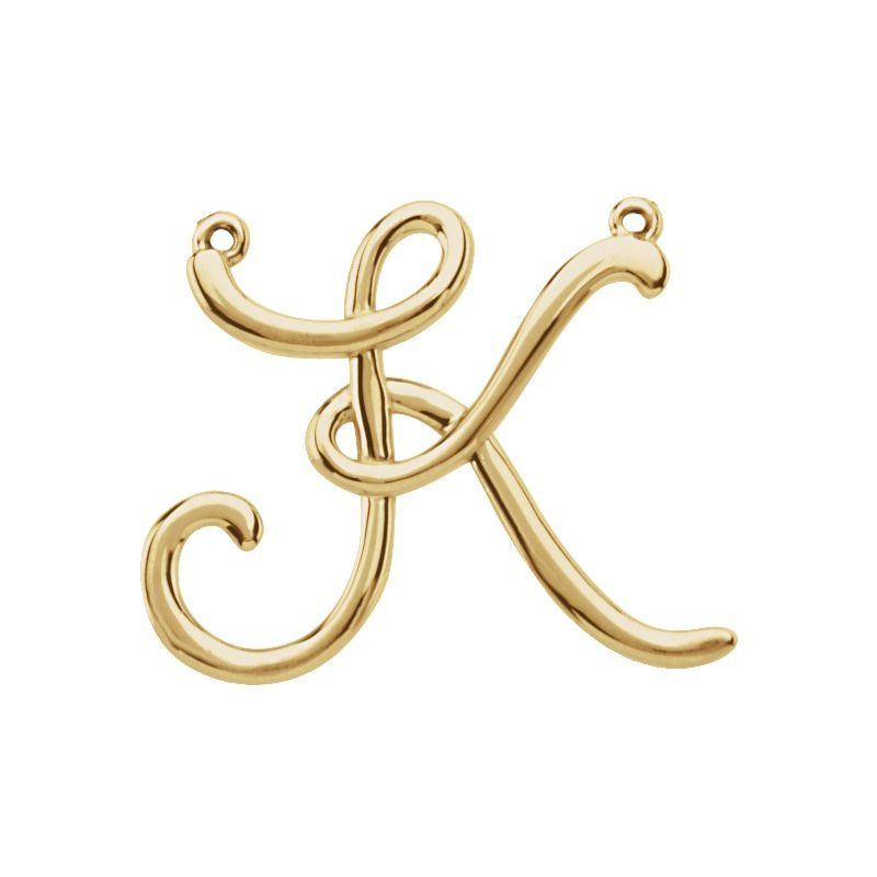 Script Initial Necklace or Center