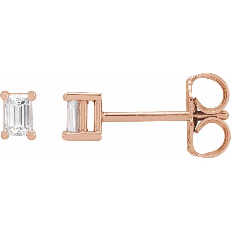 Straight Baguette 4-Prong Stud Earrings