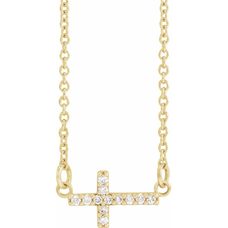 Sideways Cross Necklace or Center — 16-18"