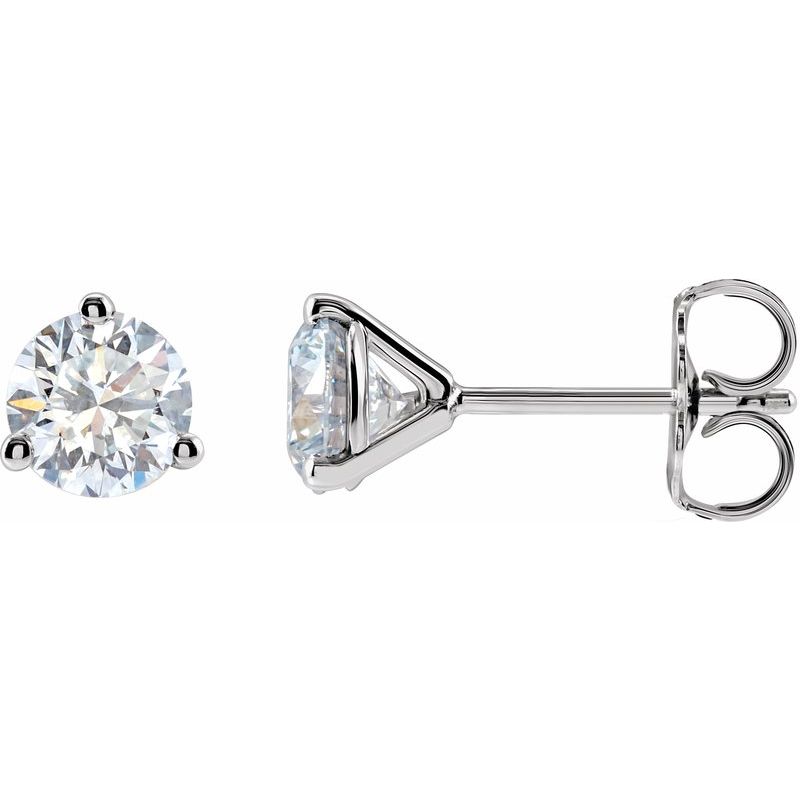 Round 3-Prong Cocktail-Style Stud Earrings