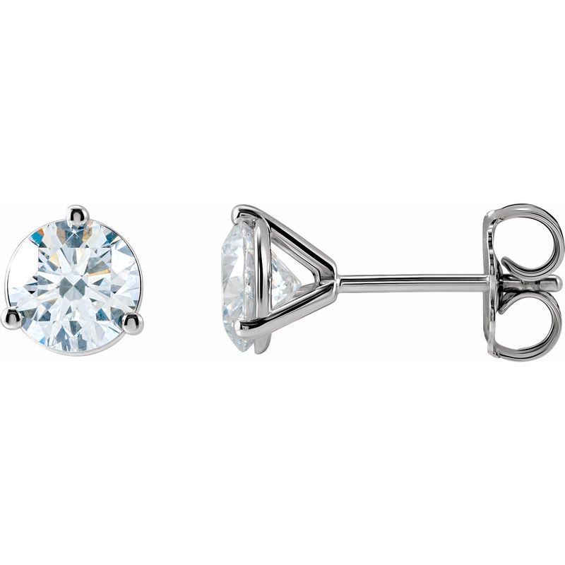 Round 3-Prong Cocktail-Style Stud Earrings