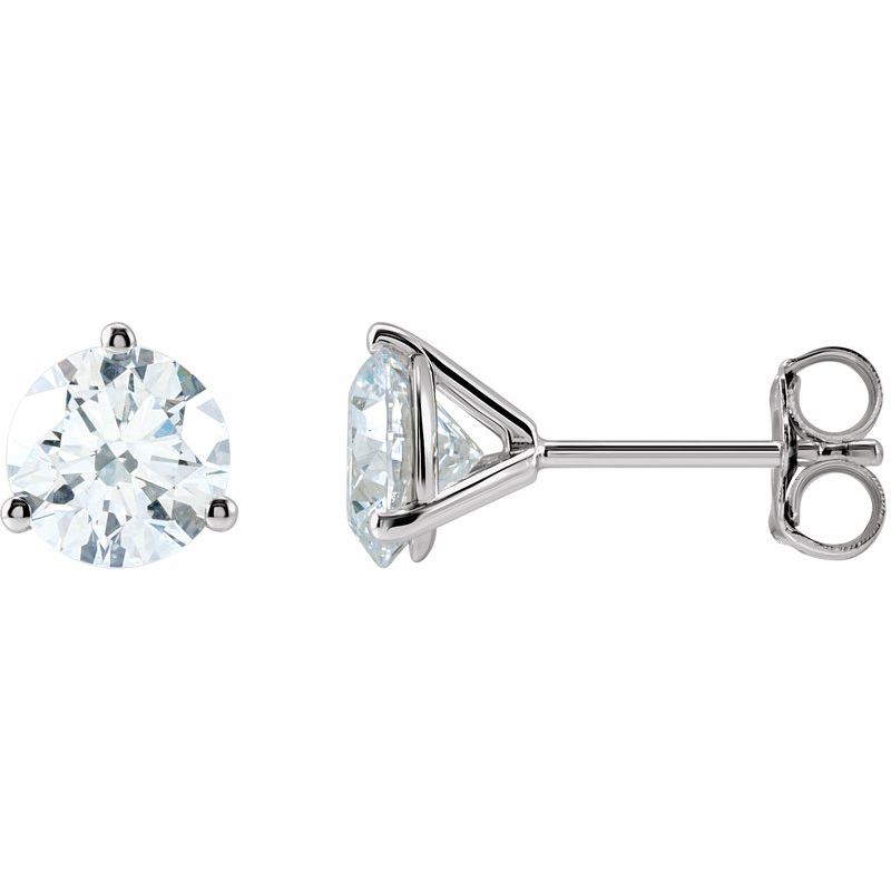 Round 3-Prong Cocktail-Style Stud Earrings