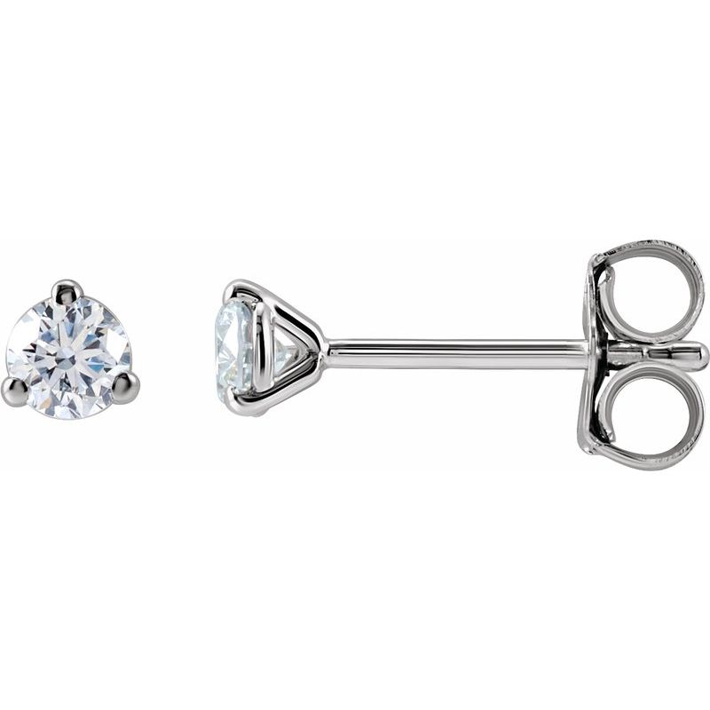 Round 3-Prong Cocktail-Style Stud Earrings