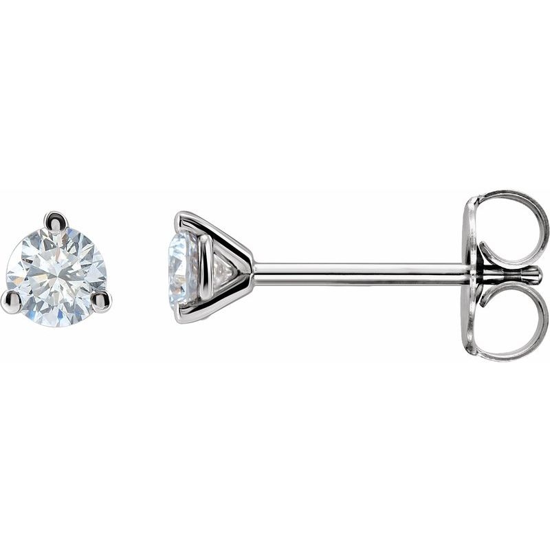Round 3-Prong Cocktail-Style Stud Earrings