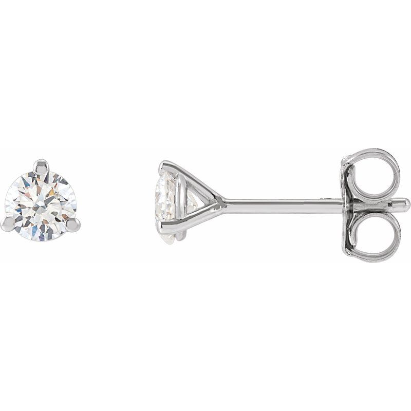 Round 3-Prong Cocktail-Style Stud Earrings