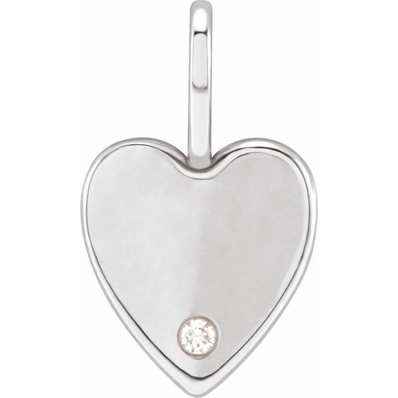 Engravable Accented Heart Charm/Pendant