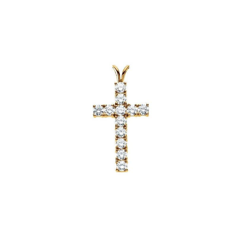 Accented Cross Pendant — 1 ctw Diamond