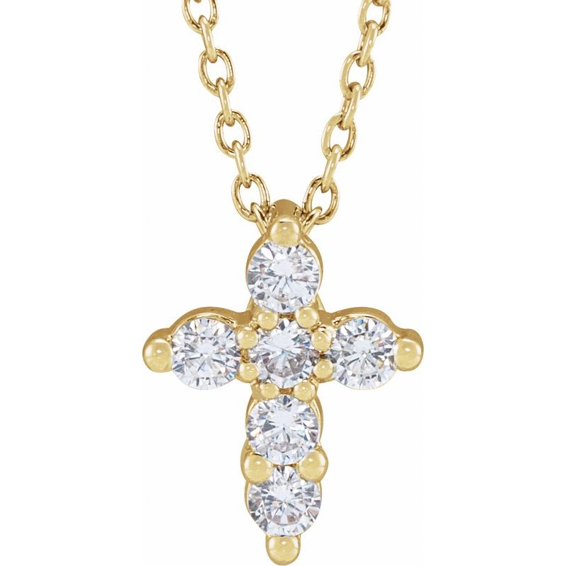 Lab-Grown Diamond Cross Necklace