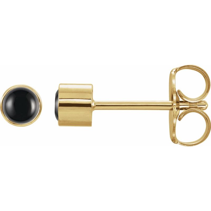 Round Bezel-Set Earrings