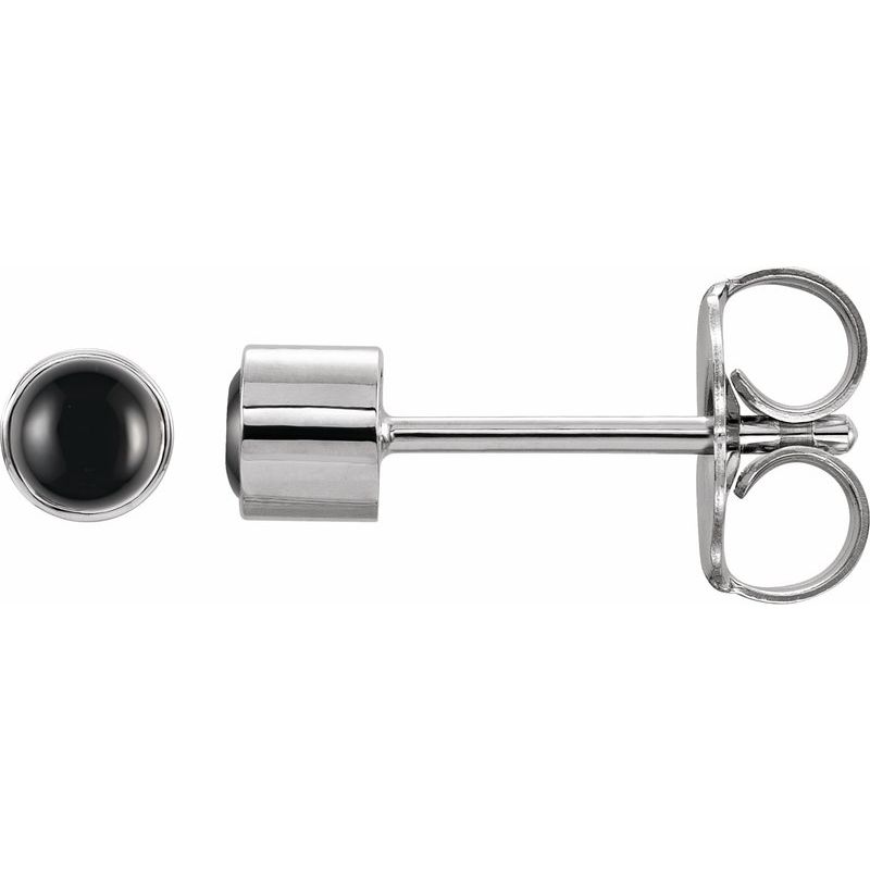 Round Bezel-Set Earrings