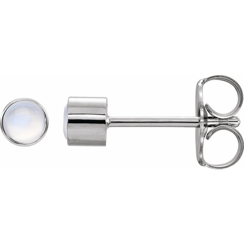 Round Bezel-Set Earrings