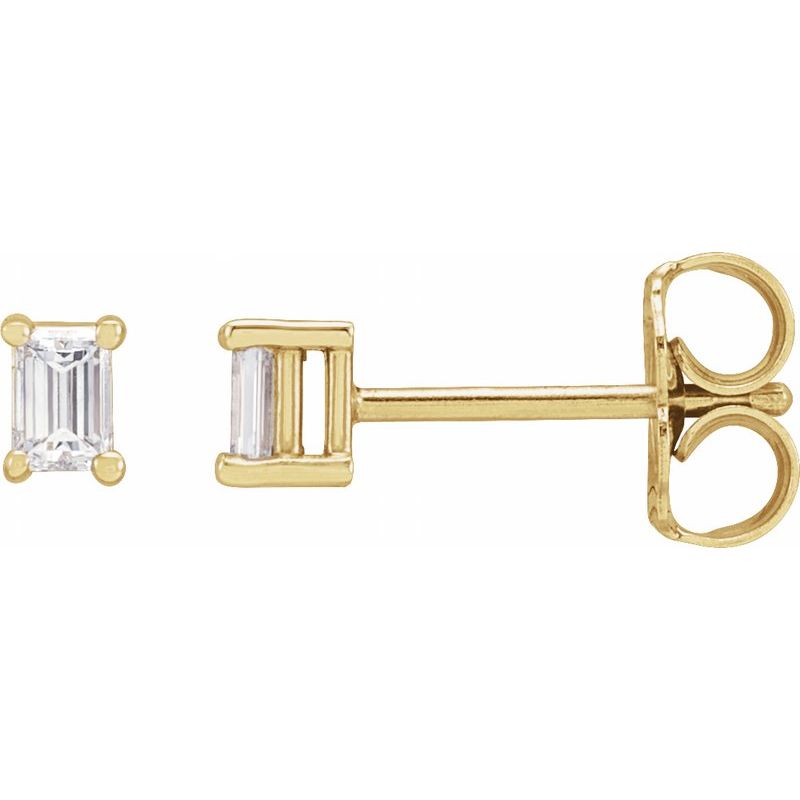 Straight Baguette 4-Prong Stud Earrings