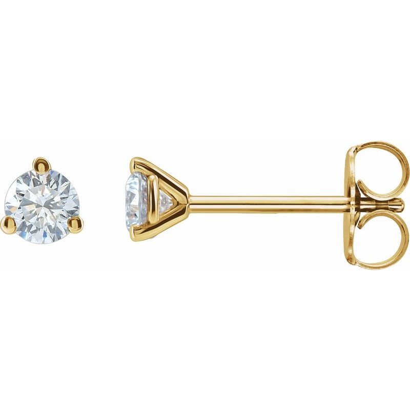 Round 3-Prong Cocktail-Style Stud Earrings