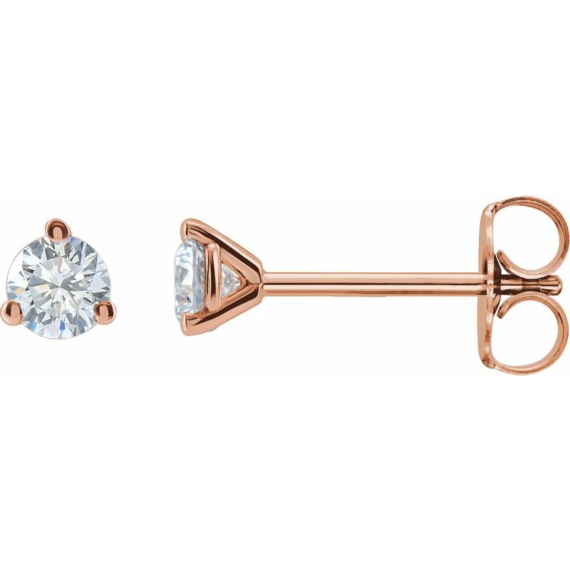 Round 3-Prong Cocktail-Style Stud Earrings