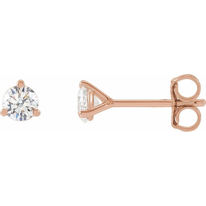 Round 3-Prong Cocktail-Style Stud Earrings