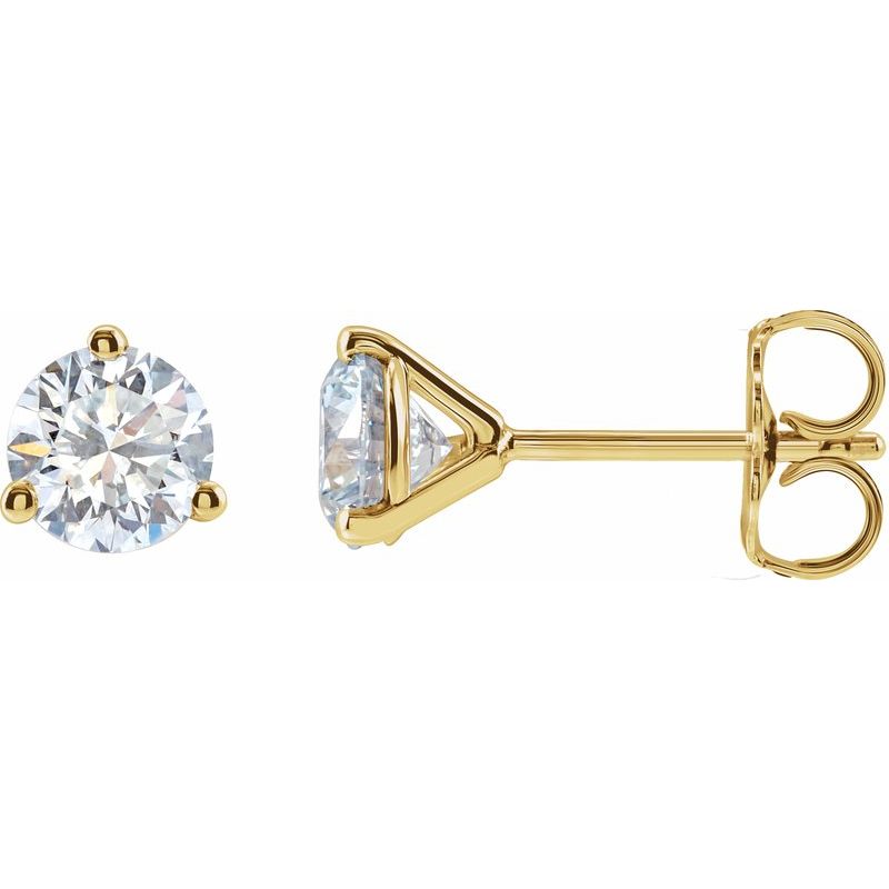 Round 3-Prong Cocktail-Style Stud Earrings