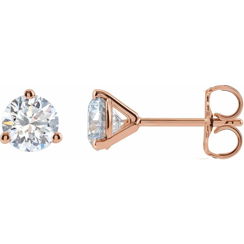Round 3-Prong Cocktail-Style Stud Earrings