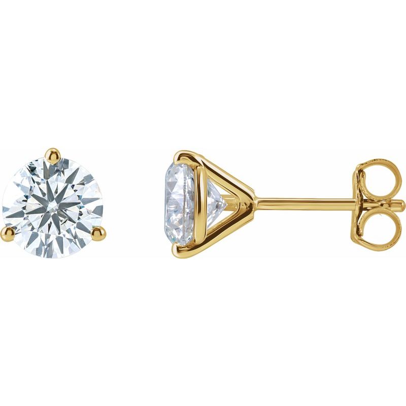 Round 3-Prong Cocktail-Style Stud Earrings
