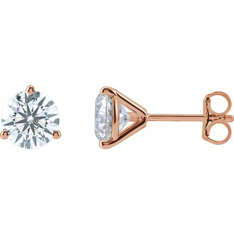Round 3-Prong Cocktail-Style Stud Earrings
