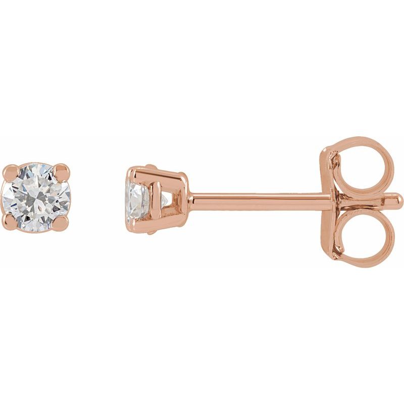 Round 4-Prong Lightweight Stud Earrings — Lab-Grown White Diamond