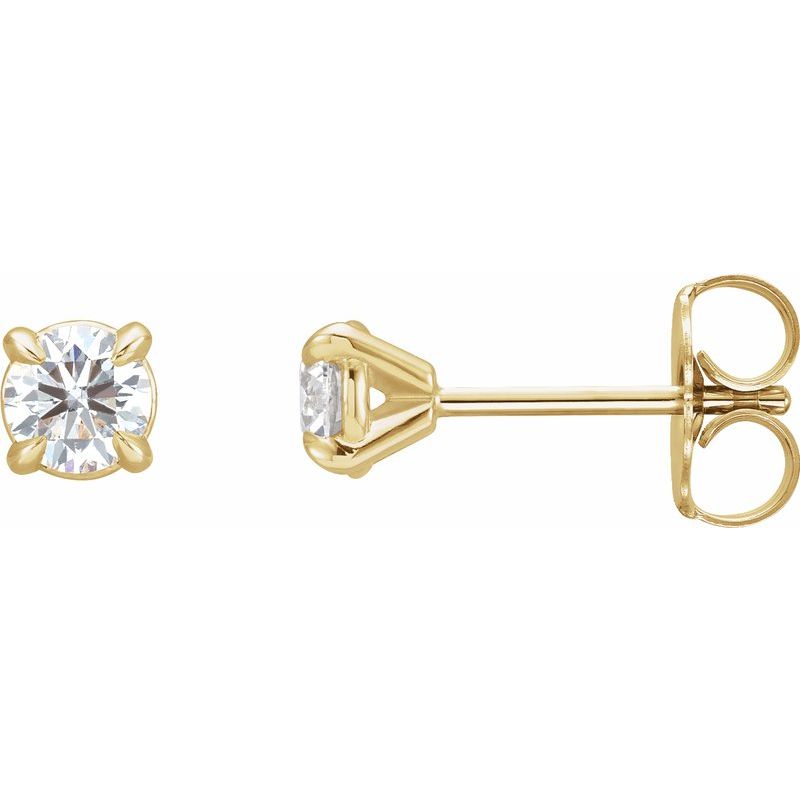 Round 4-Prong Cocktail-Style Claw Stud Earrings