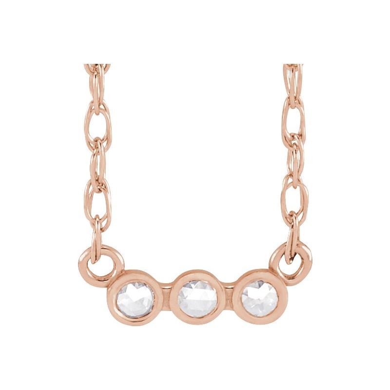 Rose-Cut Three-Stone Necklace or Center