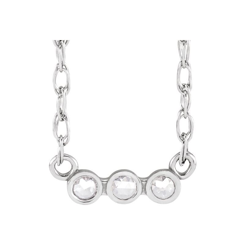 Rose-Cut Three-Stone Necklace or Center