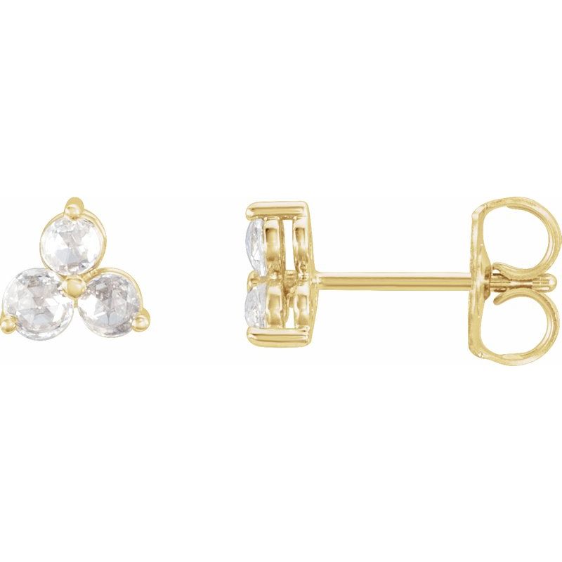 Round Three-Stone Earrings