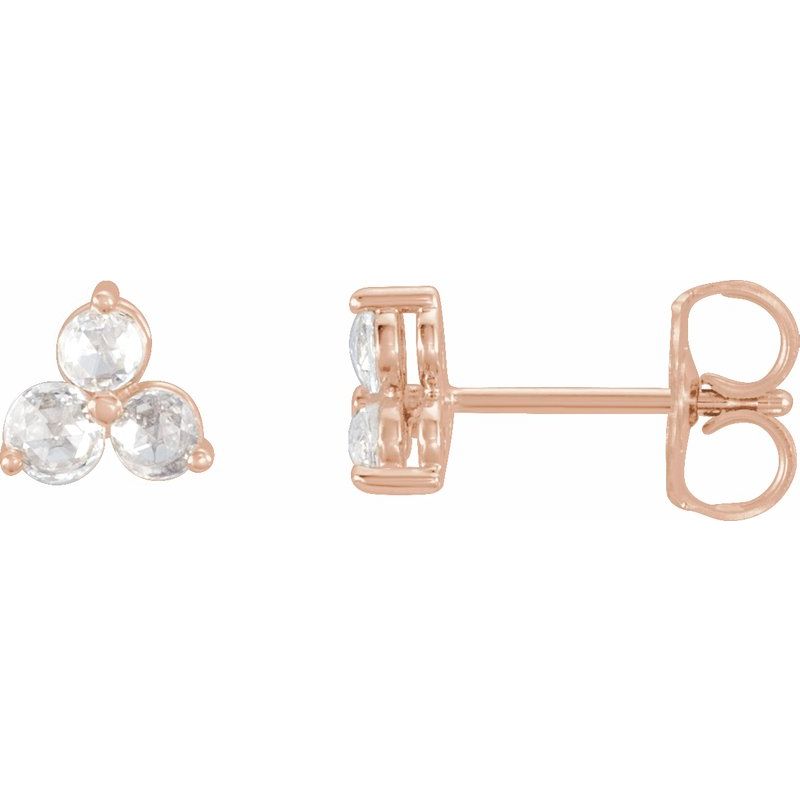 Round Three-Stone Earrings