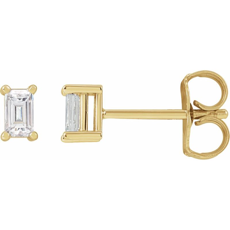 Straight Baguette 4-Prong Stud Earrings