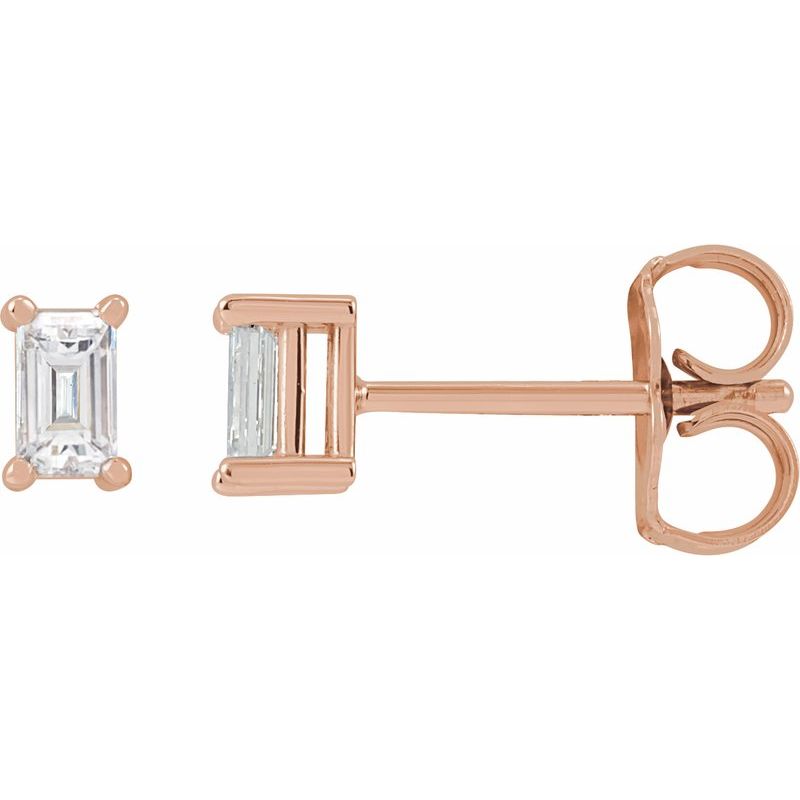 Straight Baguette 4-Prong Stud Earrings