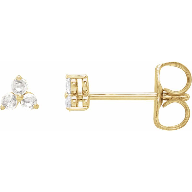 Round Three-Stone Earrings