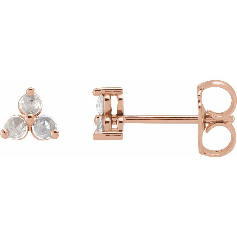 Round Three-Stone Earrings