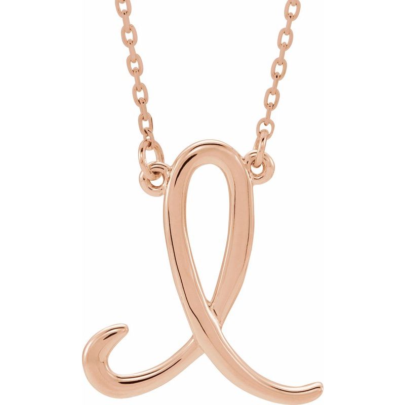 Script Initial Necklace or Center — 16″