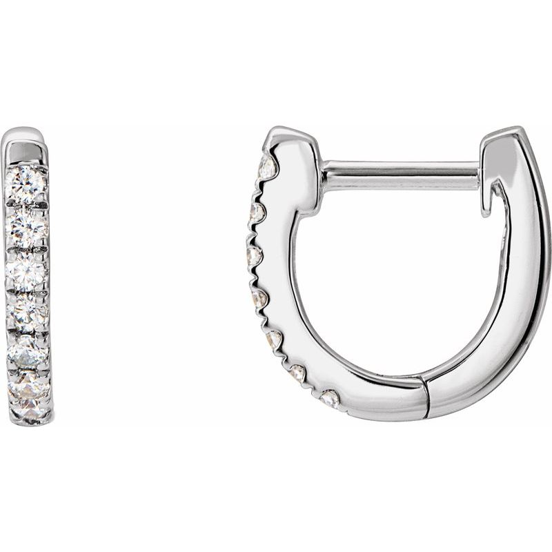 Accented U-Hoop Earrings