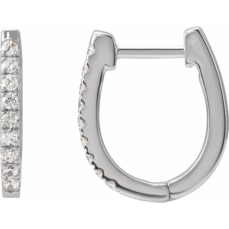 Accented U-Hoop Earrings