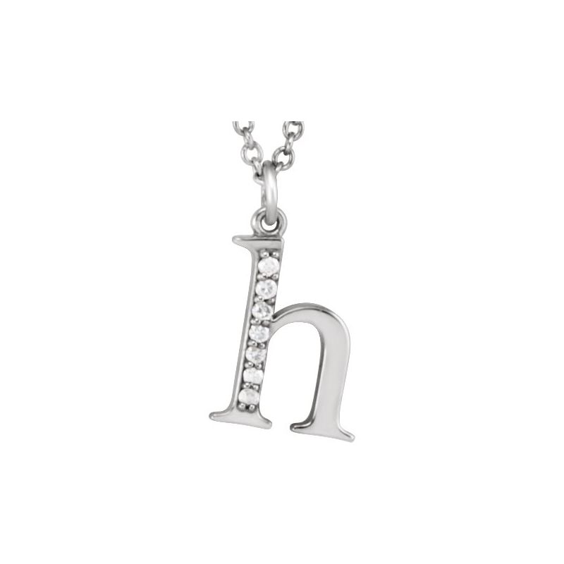 Initial Necklace or Pendant — Natural Diamond Lowercase 16″