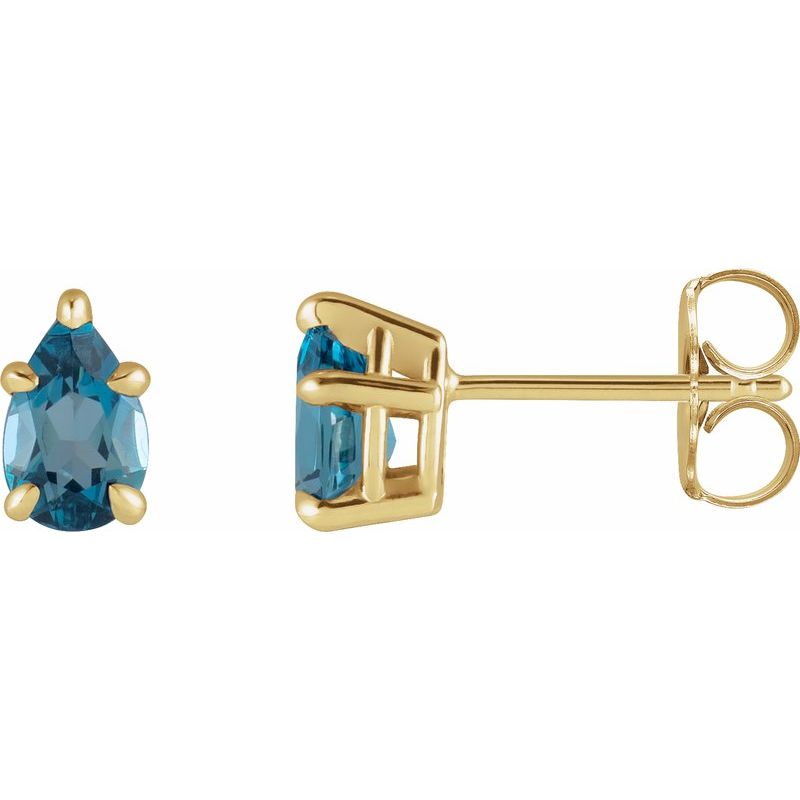 Pear 5-Prong Claw Stud Earrings