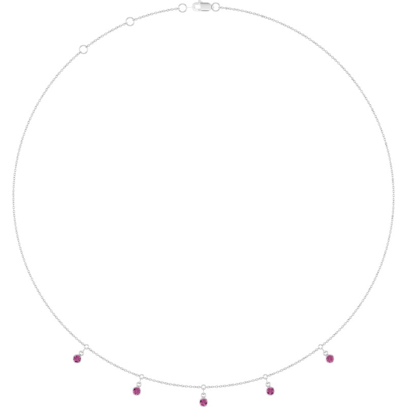 Three or Five-Stone Bezel-Set Station Necklace