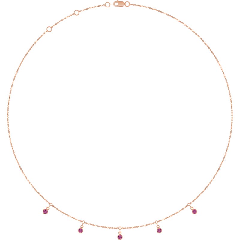 Three or Five-Stone Bezel-Set Station Necklace