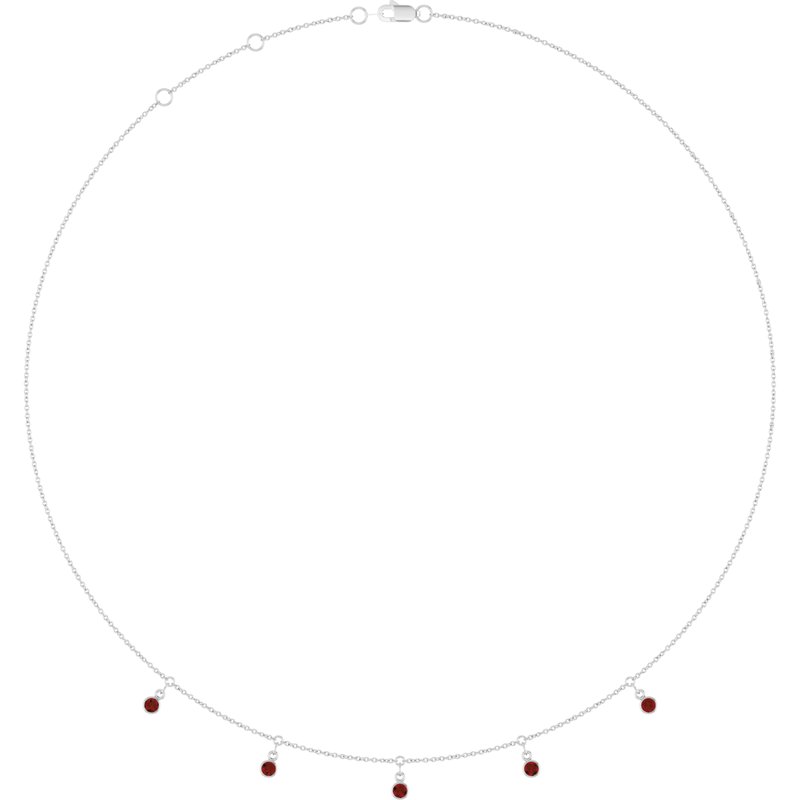 Three or Five-Stone Bezel-Set Station Necklace