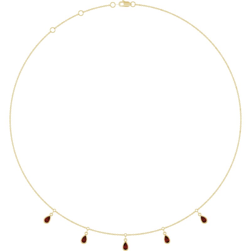 Three or Five-Stone Bezel-Set Station Necklace