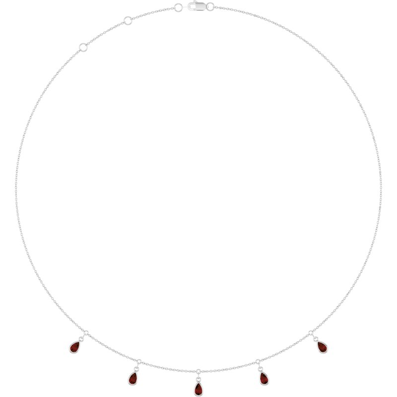 Three or Five-Stone Bezel-Set Station Necklace