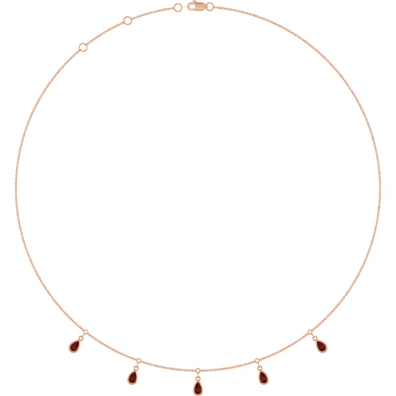 Three or Five-Stone Bezel-Set Station Necklace