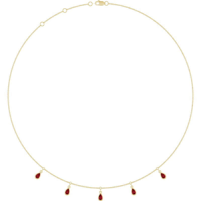 Three or Five-Stone Bezel-Set Station Necklace