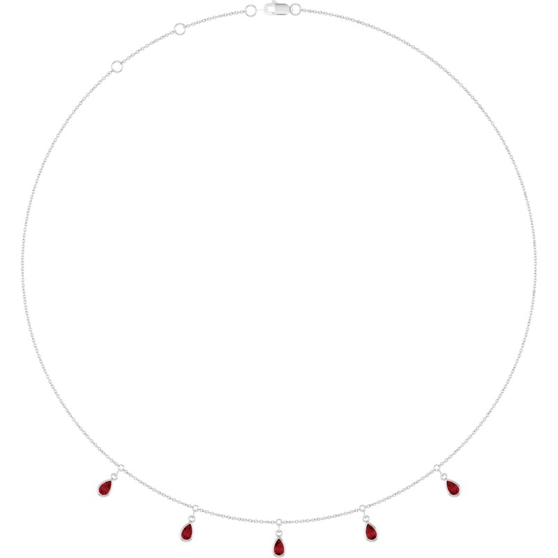 Three or Five-Stone Bezel-Set Station Necklace