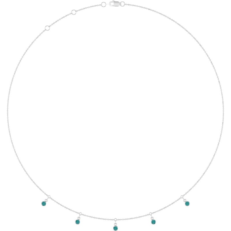 Three or Five-Stone Bezel-Set Station Necklace